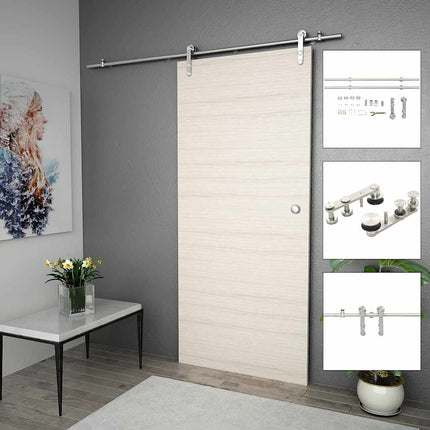 hardwarekit til skydedør 183 cm rustfrit stål sølvfarvet