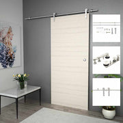hardwarekit til skydedør 183 cm rustfrit stål sølvfarvet