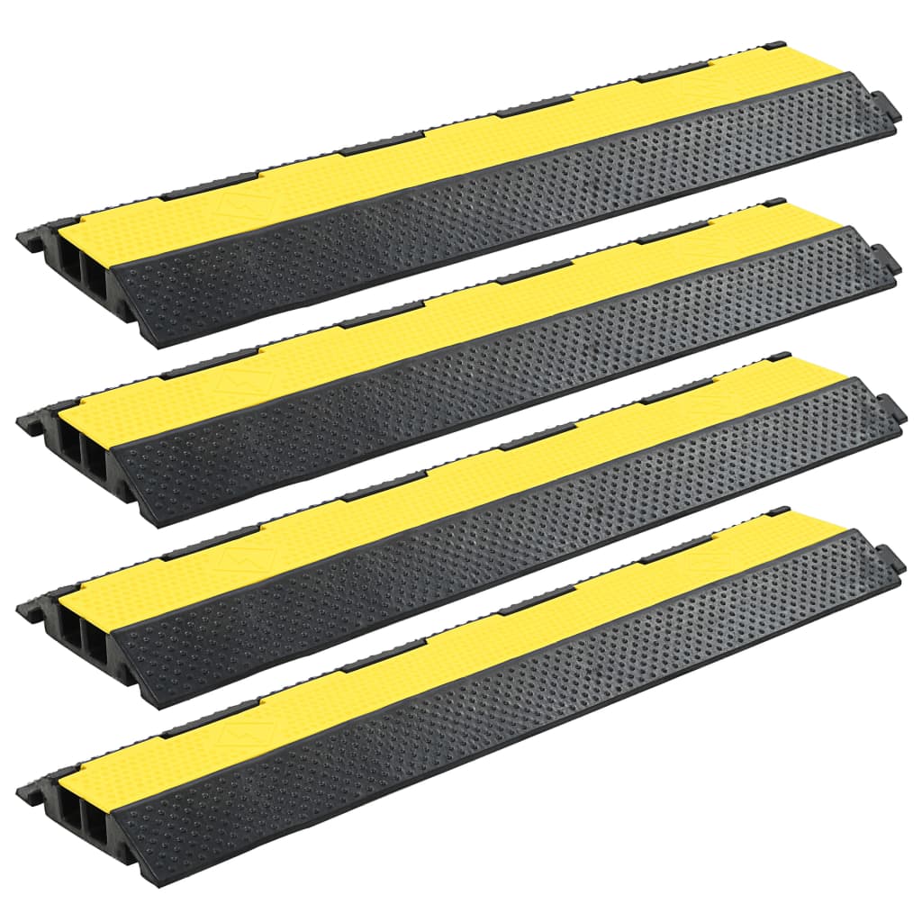 kabelbeskytterrampe 2 kanaler 4 stk. gummi 101,5 cm