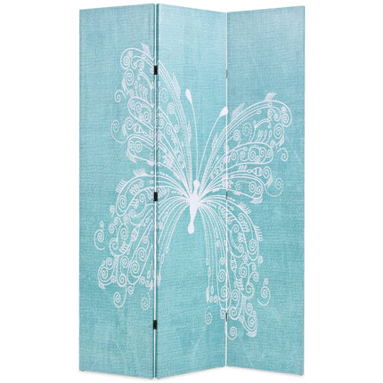 foldbar rumdeler 120 x 170 cm sommerfugl blå