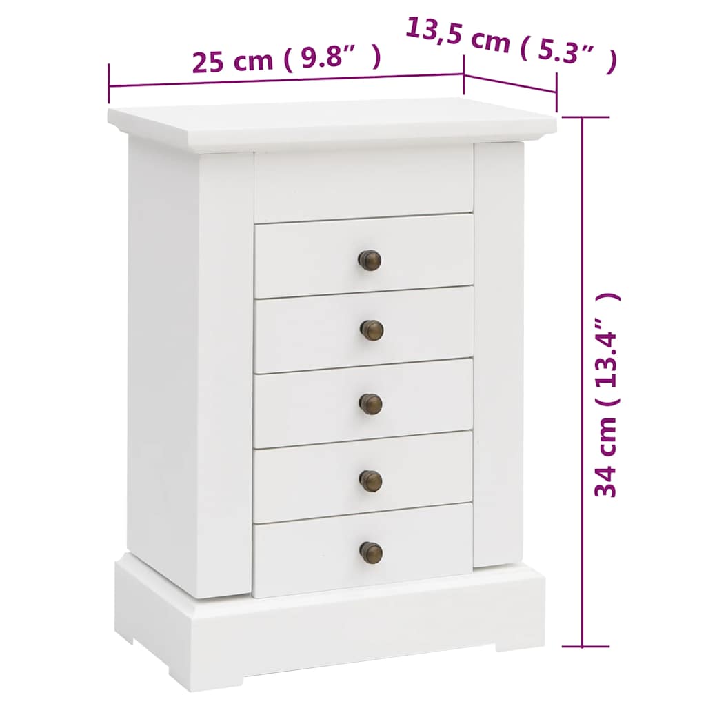smykkeskab med spejl MDF 25 x 13,5 x 34 cm
