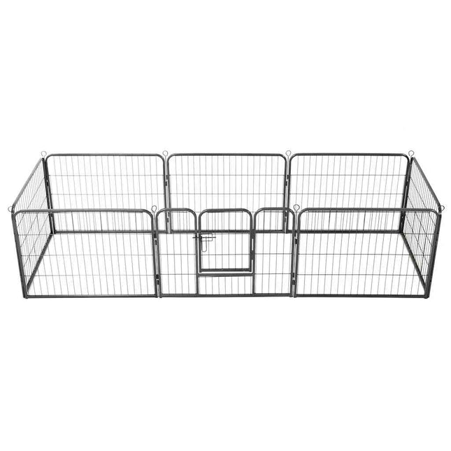 løbegård til hunde 8 paneler stål 60 x 80 sort