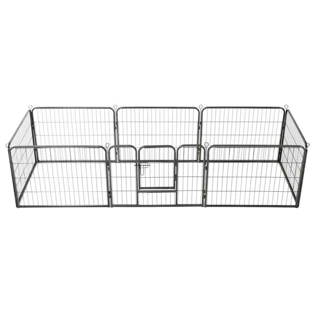 løbegård til hunde 8 paneler stål 60 x 80 sort