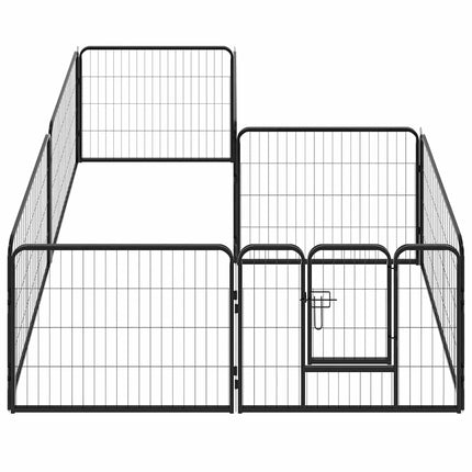 løbegård til hunde 8 paneler stål 60 x 80 sort