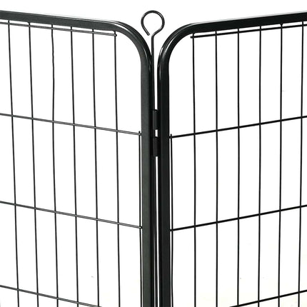 løbegård til hunde 8 paneler stål 60 x 80 sort