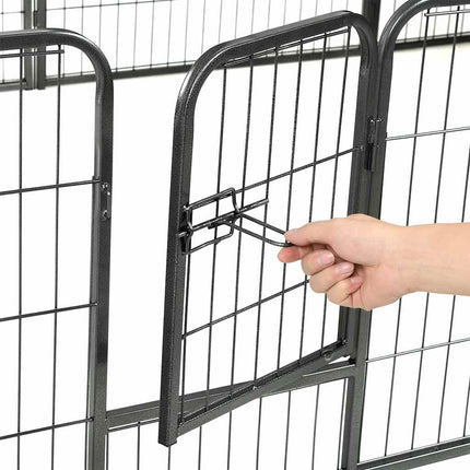 løbegård til hunde 12 paneler sort 80 x 60 stål