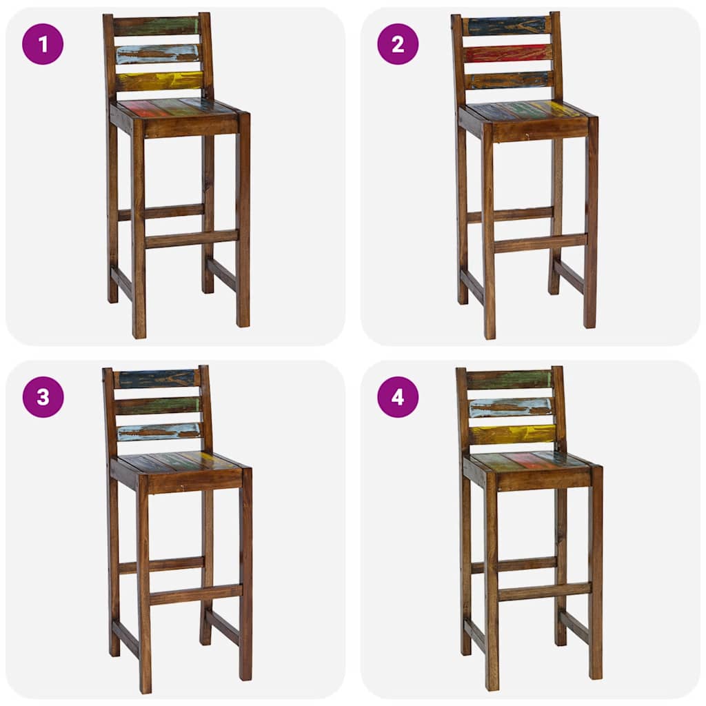barstole 2 stk. massivt genbrugstræ