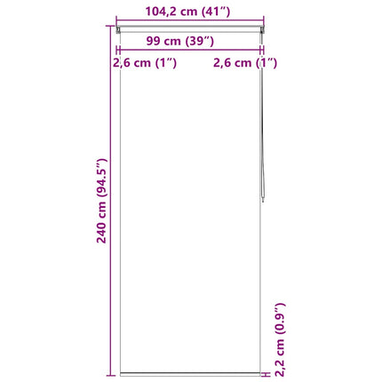 rullegardin til badeværelse 100x240 cm hvid