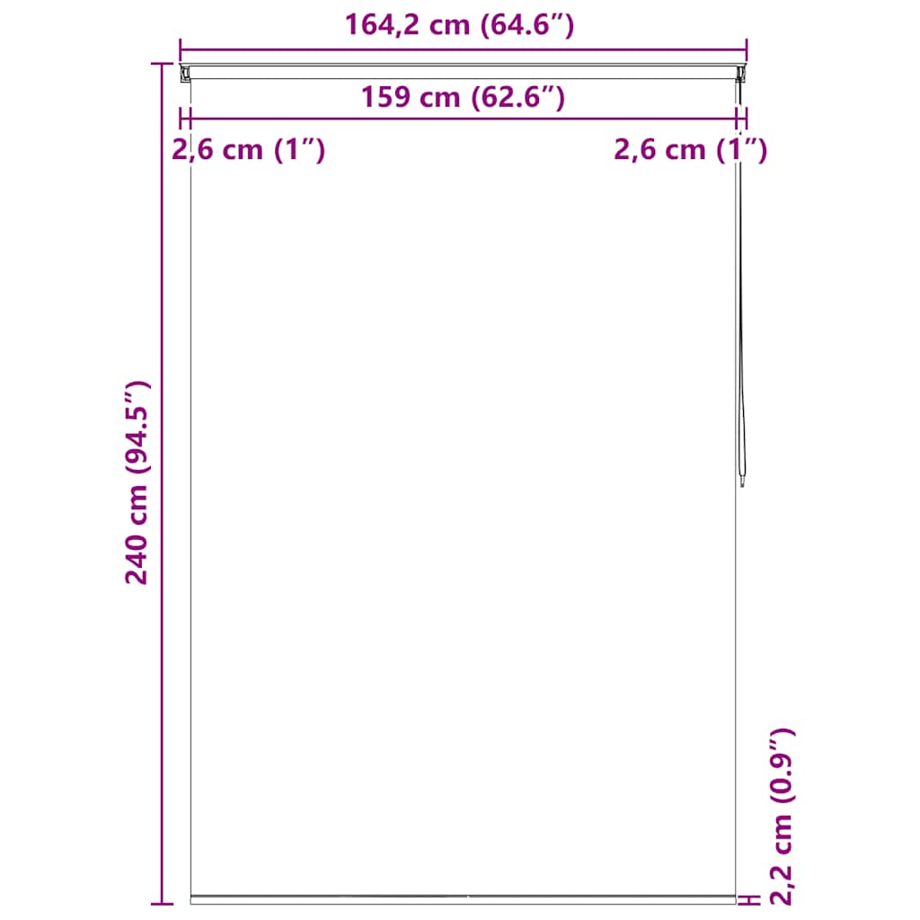 rullegardin til badeværelse 160x240 cm firkanter