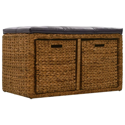 bænk med 2 kurve søgræs 71 x 40 x 42 cm brun