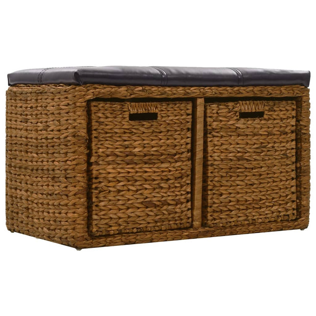 bænk med 2 kurve søgræs 71 x 40 x 42 cm brun