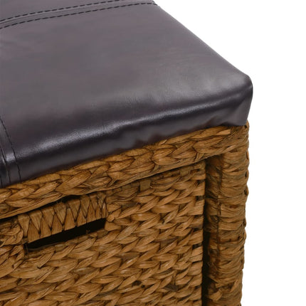 bænk med 2 kurve søgræs 71 x 40 x 42 cm brun