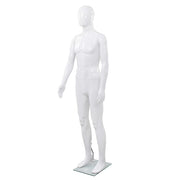 mannequin mand fuld figur glassokkel hvid højglans 185 cm