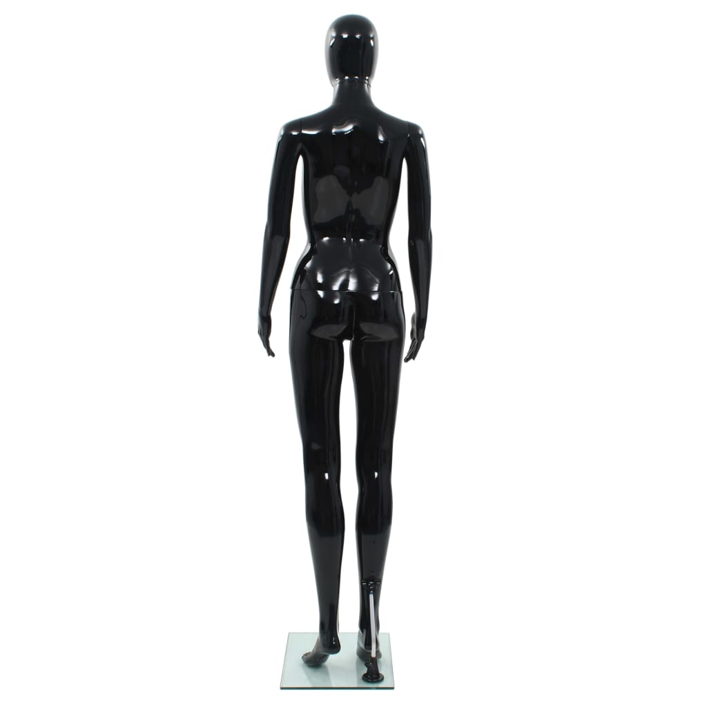 mannequin kvinde fuld figur glassokkel sort højglans 175 cm