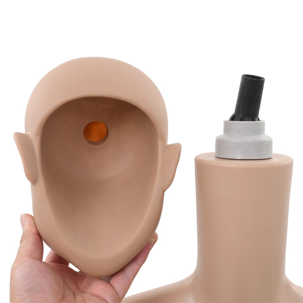 børnemannequin m. glasbase 140 cm beige