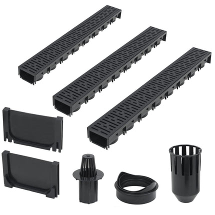 afvandingskanaler 3 stk. plastik 3 m