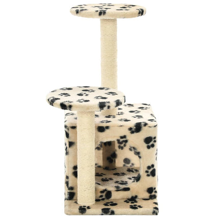 kradsetræ til katte med sisal-kradsestolper 60 cm beige fodspor