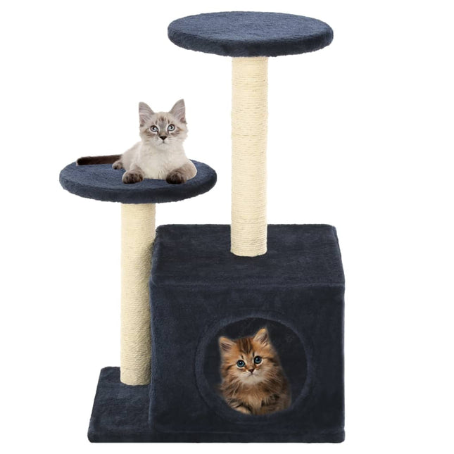 kradsetræ til katte med sisal-kradsestolper 60 cm mørkeblå