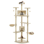 kattetræ med sisalkradsestolper 203 cm beige og hvid