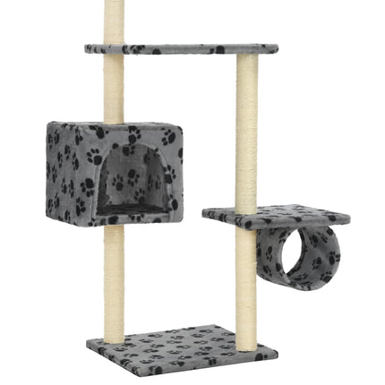kradsetræ til katte med sisal-kradsestolper 260 cm grå poteprint