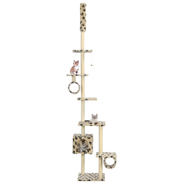 kradsetræ med sisalstolper 260 cm poteaftryk beige