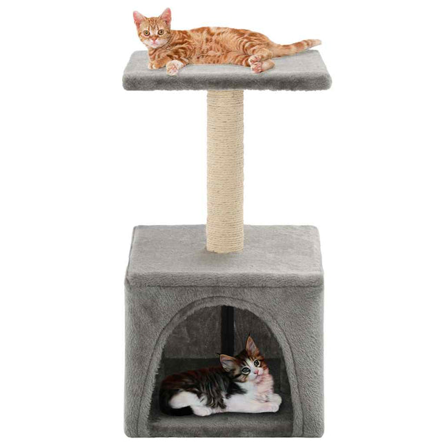 kradsetræ til katte med sisal-kradsestolper 55 cm grå