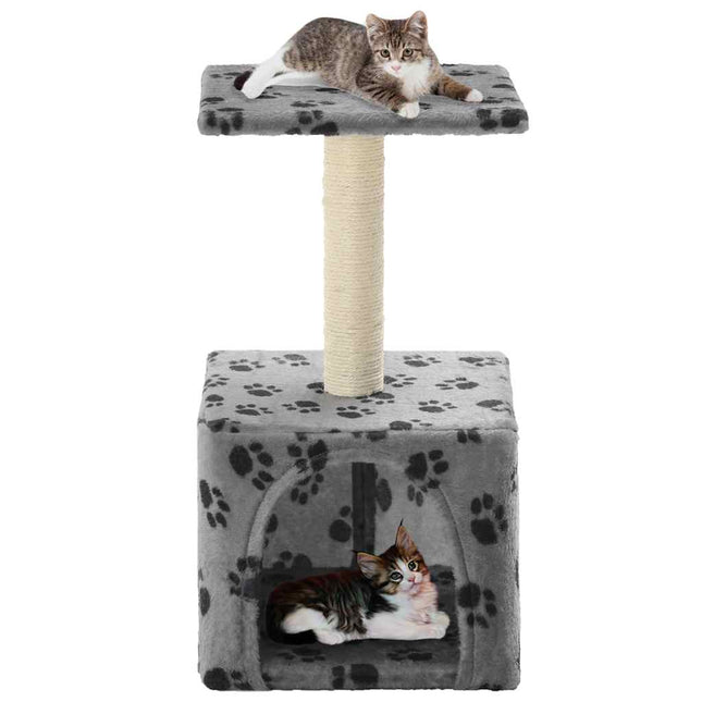 kradsetræ til katte med sisal-kradsestolper 55 cm grå poteprint