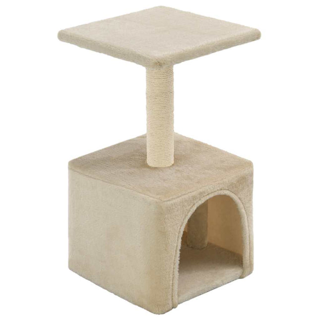 kradsetræ til katte med sisal-kradsestolper 55 cm beige