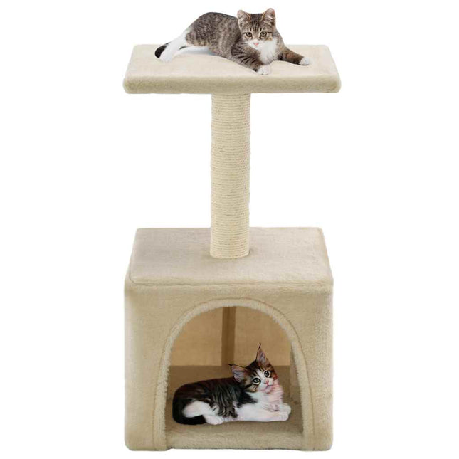 kradsetræ til katte med sisal-kradsestolper 55 cm beige