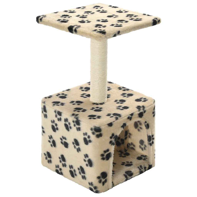 kradsetræ til katte med sisal-kradsestolper 55 cm beige fodspor