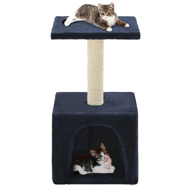 kradsetræ til katte med sisal-kradsestolper 55 cm mørkeblå