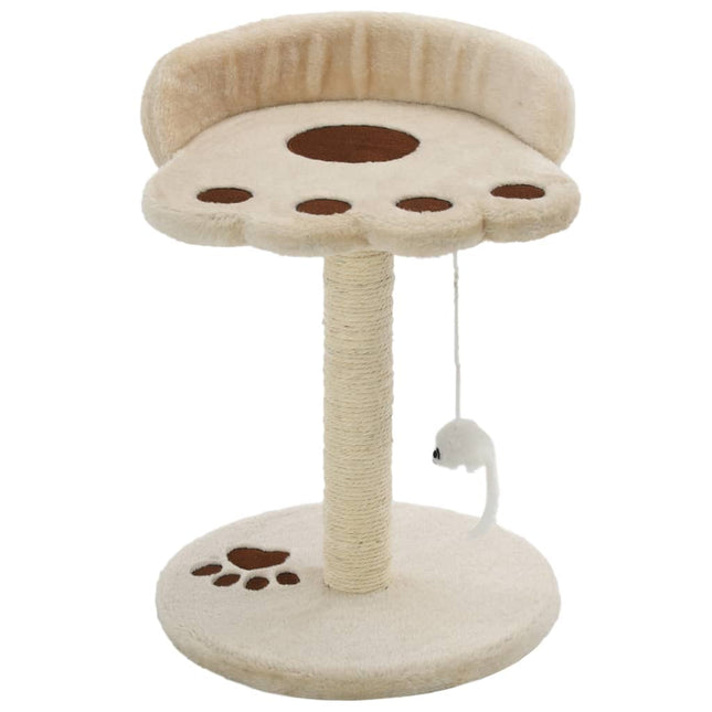 kradsetræ til katte med sisal-kradsestolper 40 cm beige og brun