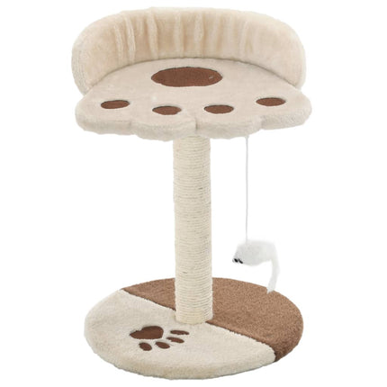 kradsetræ til katte med sisal-kradsestolper 40 cm beige og brun