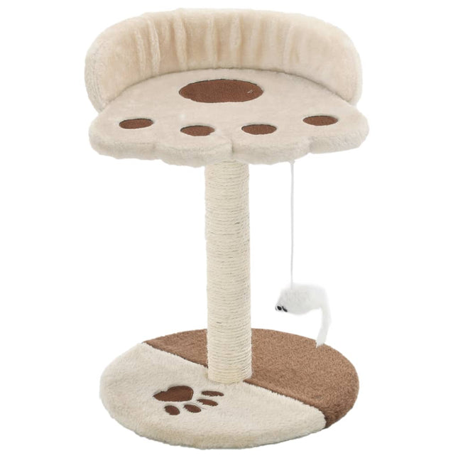 kradsetræ til katte med sisal-kradsestolper 40 cm beige og brun