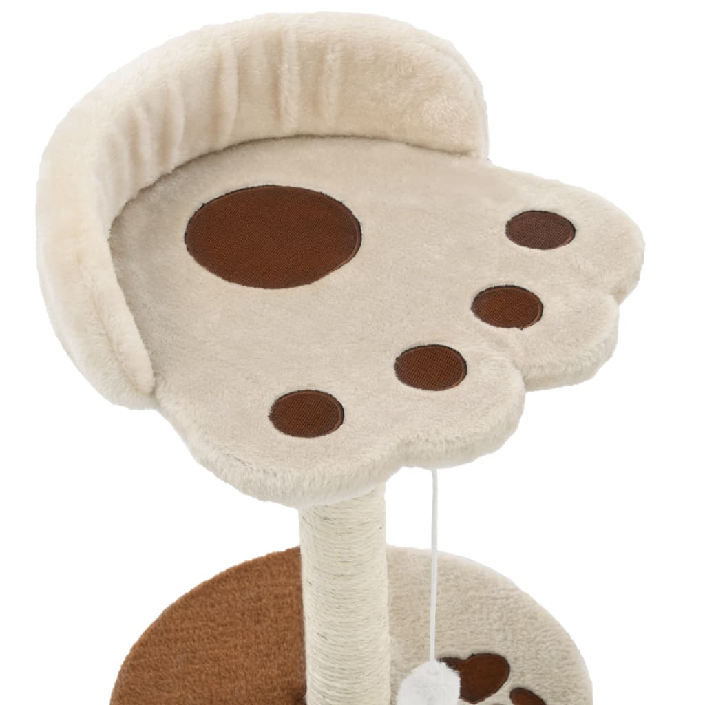 kradsetræ til katte med sisal-kradsestolper 40 cm beige og brun