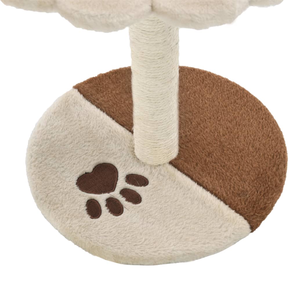 kradsetræ til katte med sisal-kradsestolper 40 cm beige og brun