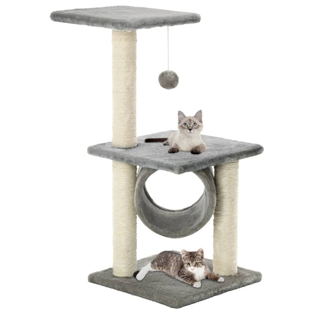 kradsetræ til katte med sisal-kradsestolper 65 cm grå