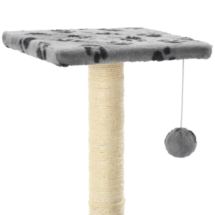 kradsetræ til katte med sisal-kradsestolper 65 cm grå potespor