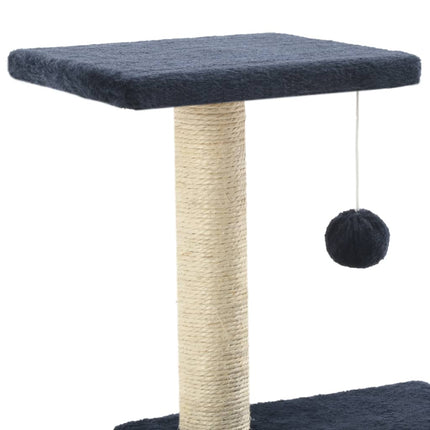 kradsetræ til katte med sisal-kradsestolper 65 cm mørkeblå