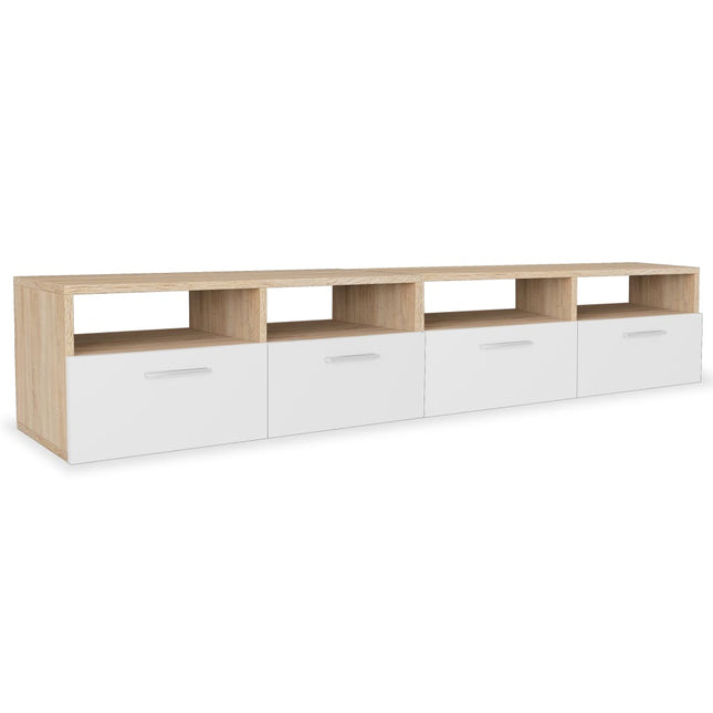 tv-borde 2 stk. 95x35x36 cm konstrueret træ egetræ og hvid