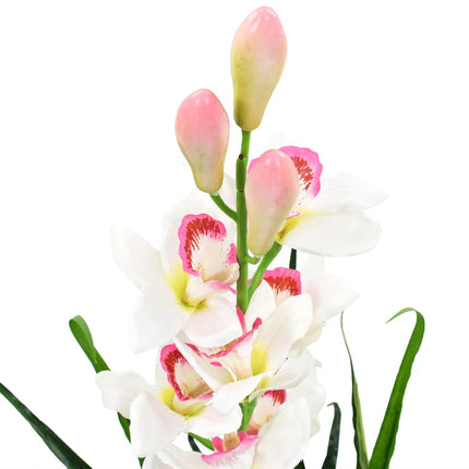 kunstig Cymbidium-orkidé med krukke 100 cm grøn