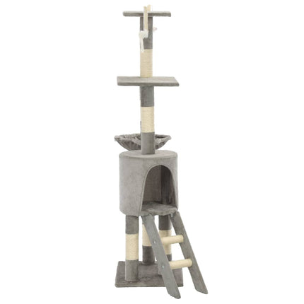 kradsetræ til katte med sisal-kradsestolper 138 cm grå