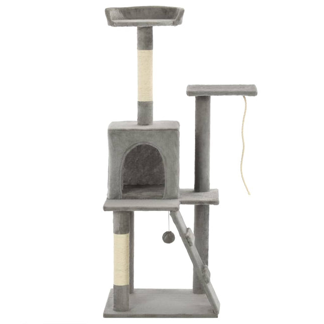 kradsetræ til katte med sisal-kradsestolper 120 cm grå