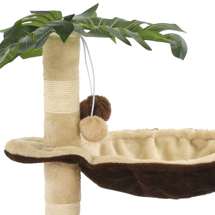 kradsetræ til katte med sisal-kradsestolper 50 cm beige og brun