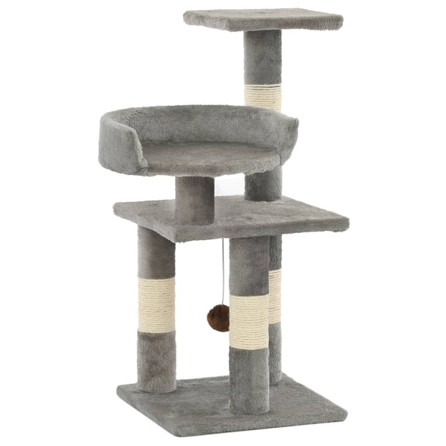 kradsetræ til katte med sisal-kradsestolper 65 cm grå