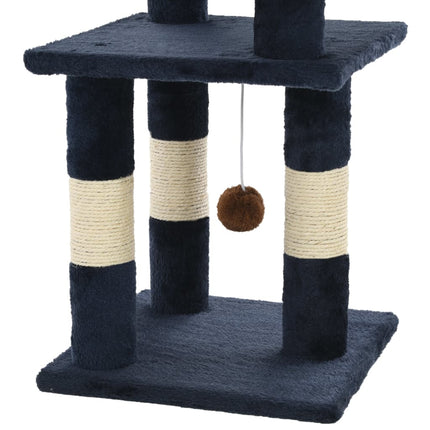 kradsetræ til katte med sisal-kradsestolper 65 cm blå
