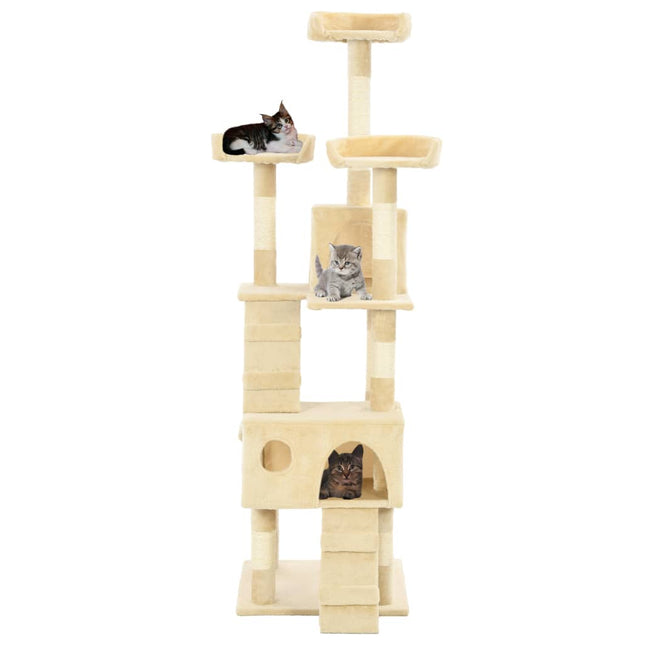 kradsetræ til katte med sisal 170 cm beige