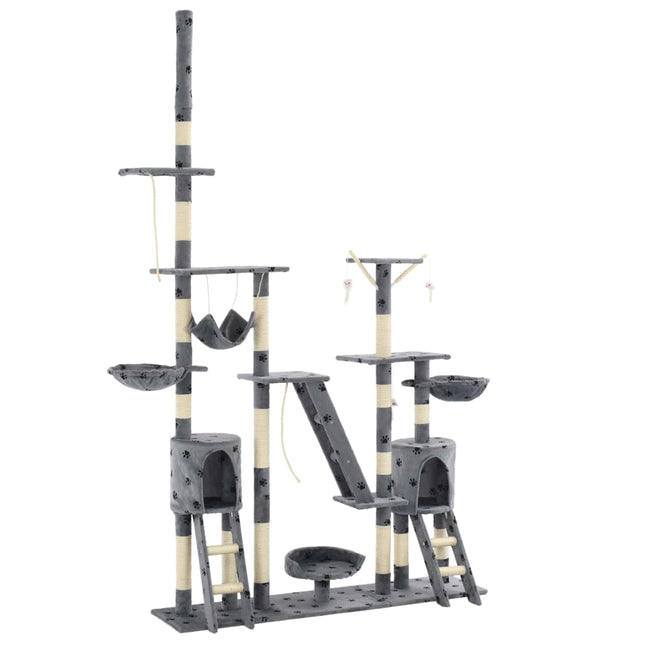 kradsetræ til katte med sisal-kradsestolper 230-250 cm poteprint grå