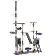 kradsetræ til katte med sisal-kradsestolper 230-250 cm poteprint grå