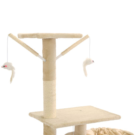 kradsetræ til katte med sisal-kradsestolper 230-250 cm beige